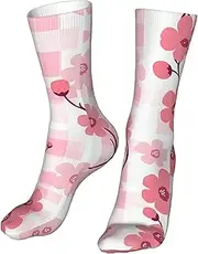 [CSIVKEJ] Crew Socks Comfort Casual Athletic Multi Design Socks For Women Men, Flowers 15, One Size, Flowers 15, One size