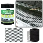 DIY 1x/2x Rolls Gutter Guard Mesh 5m x 16cm Black Leaf Mesh Deluxe Home Garden