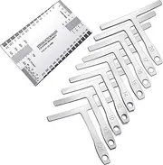 Mudder 10 Pieces Guitar Luthier Tools Include 9 Understring Guitar Radius Gauge and 1 String Action Gauge Ruler Measuring Tool for Bass Setup
