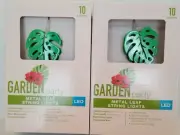 2x Monstera Leaf Metal String Lights LED Garden Party Indoor 10ct Battery Power