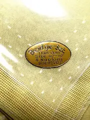 Vtg Stoffels Bridge Set Yellow Dot Square Tablecloth 4 Napkins NOS Cotton Swiss