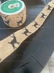 Burlap Ribbon With Deer