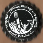 USA Plastic Lined Beer Crown Bottle Cap: Stone Brewing (white)