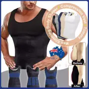Mens Slimming Body Shaper Underwear Corset Compression Vest Undershirt Singlet