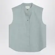 [Loulou Studio] Fog Grey Blouse In Cotton Blend 40 FR Light blue