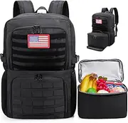 BERTASCHE Lunch Backpack, Laptop Backpack 15.6 inch Work Bag for Men Women, Casual Daypack for Work Commuter Picnic College, Black, Large, Modern