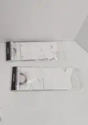 2 NEW Cardboard Word Book Scrap Craft Supply White Happy Family Photo Memory