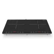 EUROCHEF Double Induction Cooktop, 9 Heat Levels, Fast Electric Portable Cooker, Touch Controls, Standard 10A Power Plug