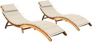 VRAXO Sun Loungers 2 pcs with Cushions Solid Wood Acacia -27.28KG,3077363