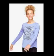 *NWW* Girls Top JUSTICE size 8 Sparkly Butterfly Blue Long sleeve Tee Top