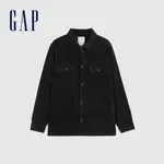 GAP 男裝 純棉芯絨長袖襯衫-黑色(773216)