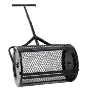 AUTMOON Spreaders 24" Black Metal Handle Peat Moss Compost Garden Soil Steel