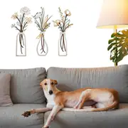 3Pcs Metal Floral Wall Decor Set Rustic Flower Wall Art for Living Room Bedroom