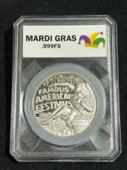 1985 New Orleans Mardi Gras .999 Fine Silver Doubloon Krewe of Argus