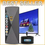 2025 Long-Range Indoor/Outdoor HD TV Antenna - 1200+ Miles with Signal Booster