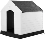 Outdoor Waterproof Dog Kennel - Small, Medium, All-Weather Plastic House for Your Pet(Gray,XL)