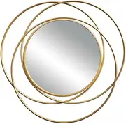 Round Mirror with Metal Frame, Corridor Living Room Wall Decoration Hanging Mirror Gold 70cm