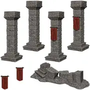 [WizKids Games] WizKids Deep Cuts Unpainted Miniatures Pillars & Banners