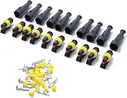 iplusmile Pa66 Material 1 Pin Way Connectors 10 Sets Motorcycle Wire Connector Plug Kit