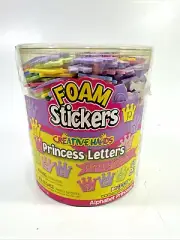 PRINCESS Letters Creative Hands 6oz Tub Foam Stickers Unused in Canister RARE