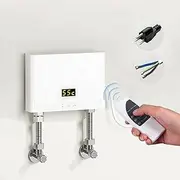 3KW Electric Instant Hot Water System, Tankless Shower Heater with LCD Display Homehold Under Sink Basin, Water Heater System for Kitchen Bathroom Washing ﻿