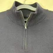 CHRISTIAN LACROIX Size Large L 1/4 Zip Pullover Sweater 100% Merino Wool Black
