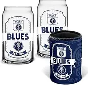 AFL Can Glass Set - Carlton Blues - Set of 2 Glass & Cooler