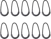 Honbay 10PCS Heavy Duty U Shape Black Nylon Zipper Pulls Zipper Tags Zipper Extension Replacement
