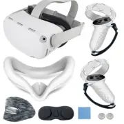 VR Controller Silicone Shell Case Face Covers For Oculus Quest 2 Accessories Set