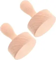 LeoLeoyy 2pcs Live Bottom Pie Plate Tart Shaper Kitchen Dessert Tools Baking Tool for Mini Egg Tart Tamper Tool Tart Tamper Tart Molds for Baking DIY Egg Tart Mold Baking Tools Wood Beige