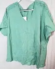 BLoomChic Womens TOP 22 24 Sage Green Cotton Lace Breathable Casual NEW