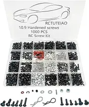 RC Screw Kit 1000pcs Universal Screws Assortment Set, Hardware Fasteners for Traxxas Axial Redcat HPI Arrma SCX10 Losi 1/8 1/10 1/12 1/16 Scale RC Cars Trucks Crawler, RC Screw Kit (1000PCS RC Scrwes)