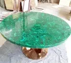 Custom Made Malachite Round Coffee Table, Luxury Living Room Furniture Decors