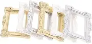 HEATSHAKING 6Pcs DIY Mini Photo Frames Resin Decorative Holders for Phone Case Vintage Style Compact Photo Frame with Elegant Carving Edges for Crafts and Home Decor