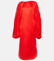 [Khaite] Khaite Zelma puff-sleeve silk gown AU 12 red