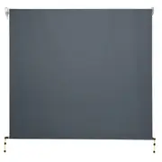 Outdoor Blinds Blackout Roll Down Awning Window Shade 2.4X2.5M Grey Screen