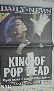 Michael Jackson Dead NY Daily News Tribute 6/26/2009