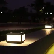 Solar LED Light Garden Yard Pillar Lamp Home Post Light Sensor Switch Waterproof