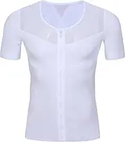 [iYunyi] Men's Slimming Body Shaper Front Zipper Tummy Waist Compression Shirt