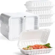 YANGRUI Clamshell Food Containers, Reusable Shrink Wrap 50 9x6 inch White