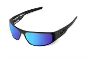 NEW ICICLES Big Daddy Bagger Blue Lens Sunglasses with Matte Black Flat Frame