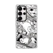 Galaxy S25 Ultra Clear Magnetic Case BLACK CARTOON
