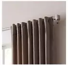Allen Roth Burgett Taupe 84-in Back Tab Soft Velvet Window Curtain Panel