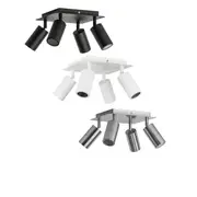 Tivah LED Ceiling Light Square Plate CCT 4Lt in BLK/WHT/TTM Havit Lighting - HV4001T-4-SQ