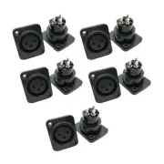 2.5mm Hole Diamete 10Pcs 3-Pin XLR Female Jack Panel Mount Microphone Adapter
