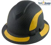 Pyramex Ridgeline Full Brim Hard Hat Matte Black with Yellow Reflective Decals