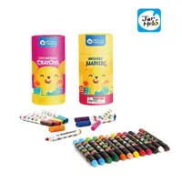 在飛比找ETMall東森購物網優惠-JarMelo 原創美玩 兒童可水洗彩色筆12色+兒童絲滑蠟