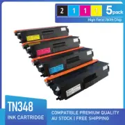 5 High Yield TN-348 toner cartridge for Brother HL-4570CDW MFC-9970CDW HL4150CDN