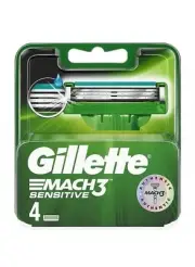 Gillette Mach 3 Sensitive Blades Refill 4 Pack New/Sealed