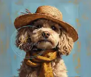 Doodle Hat Art Mouse Pad Gift Fun Computer Goldendoodle Labradoodle Dog Lover